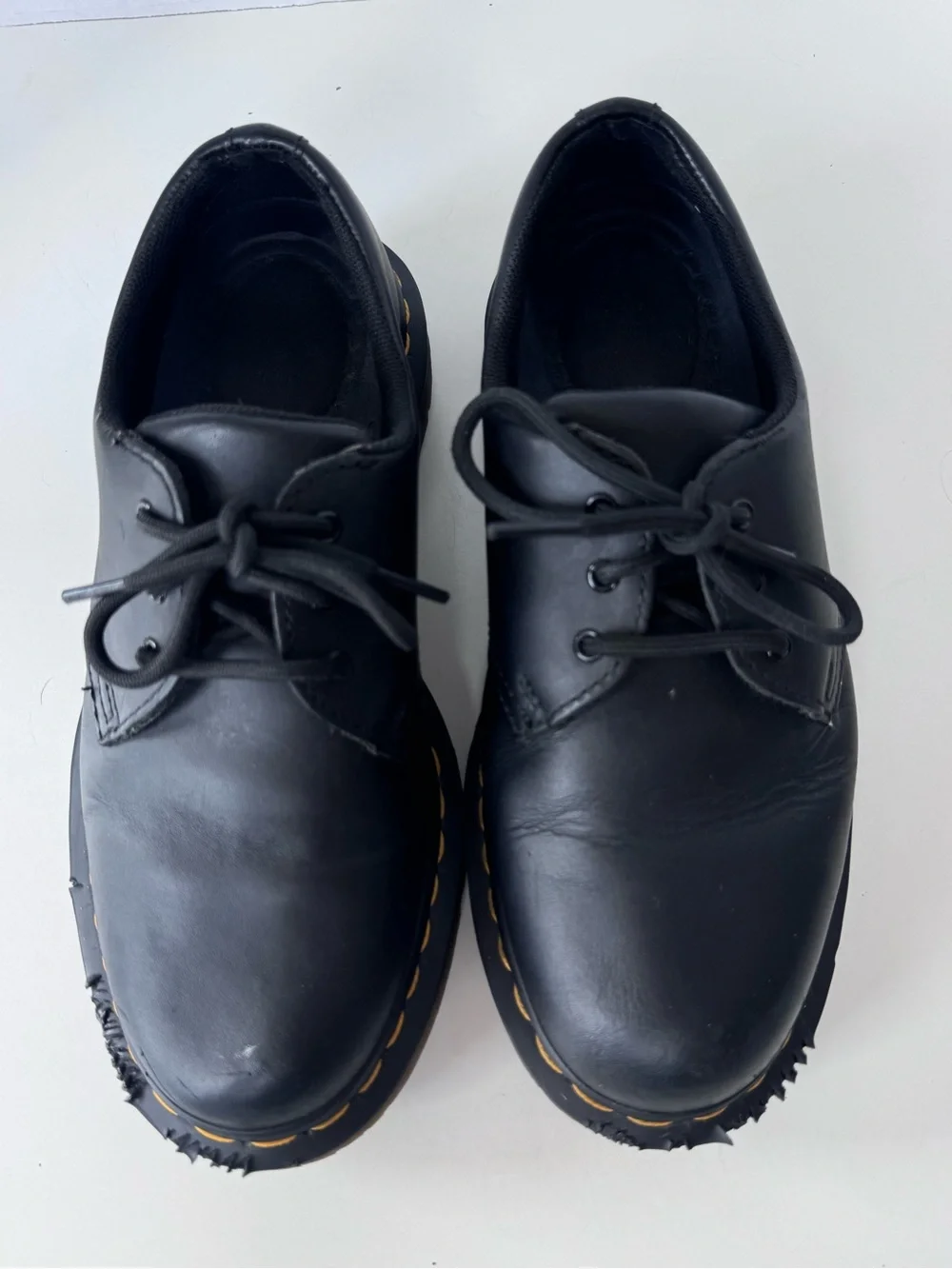 Dr. Martens Black Leather Oxford Lace Up Safety Shoes Slip Resist Women’s Size 8